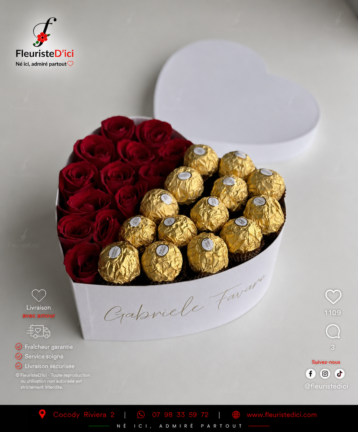 Duo Tandem – Roses Naturelles & Chocolats Fins