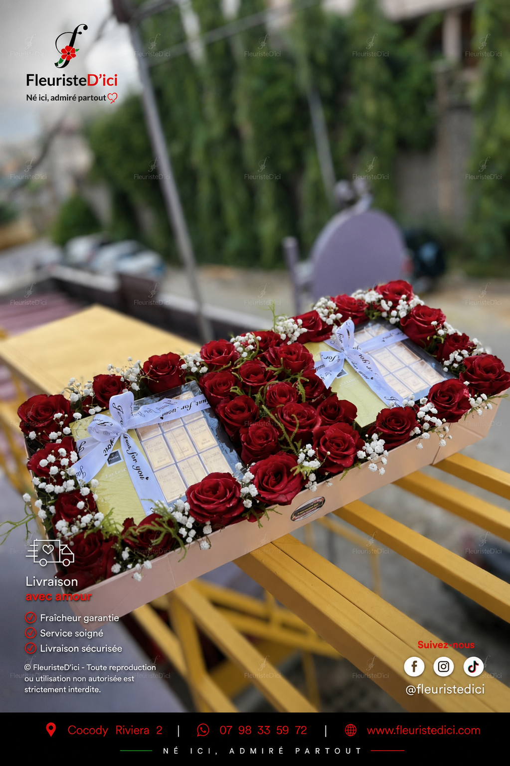 Écrin d'Amour – Boîte Chapeau Roses & Délices