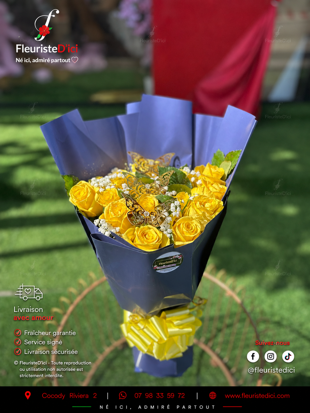 Bouquet Évidence – Roses Fraîches & Harmonie