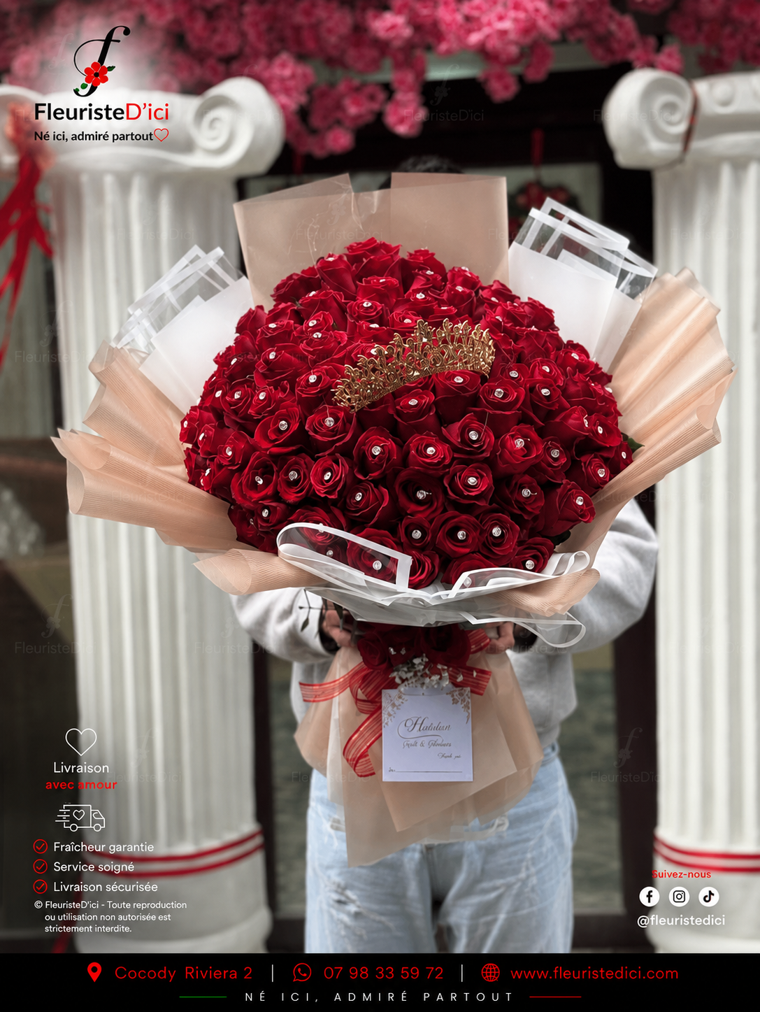 Bouquet Diva – Roses d'Élite & Allure Couture