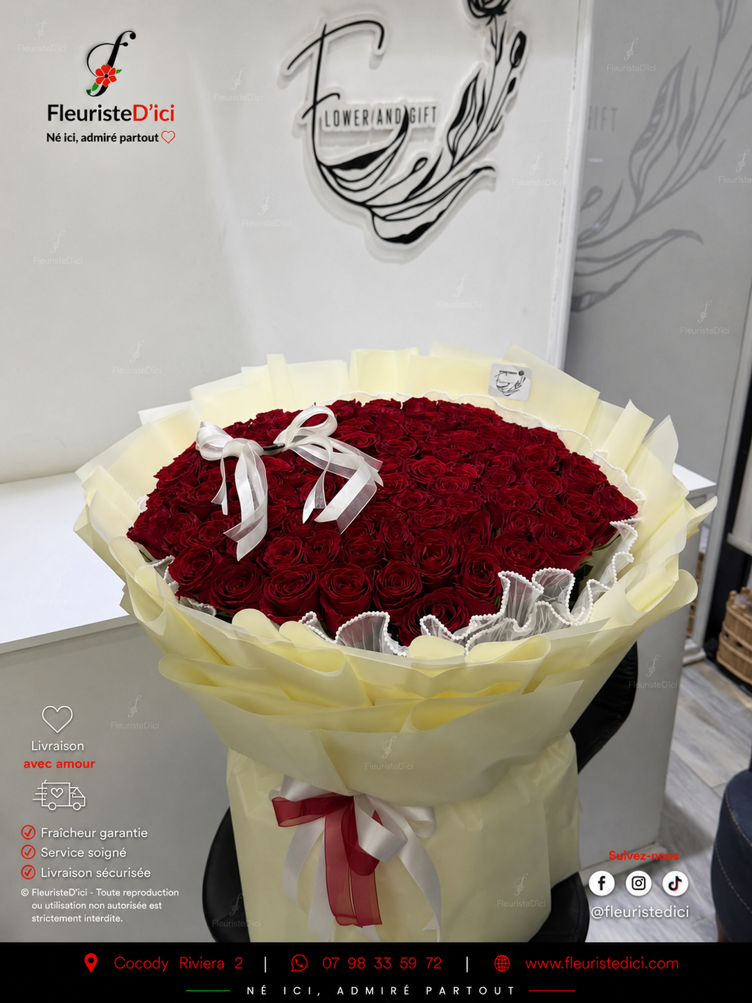 Bouquet Déferlante – Vague Monumentale de Roses