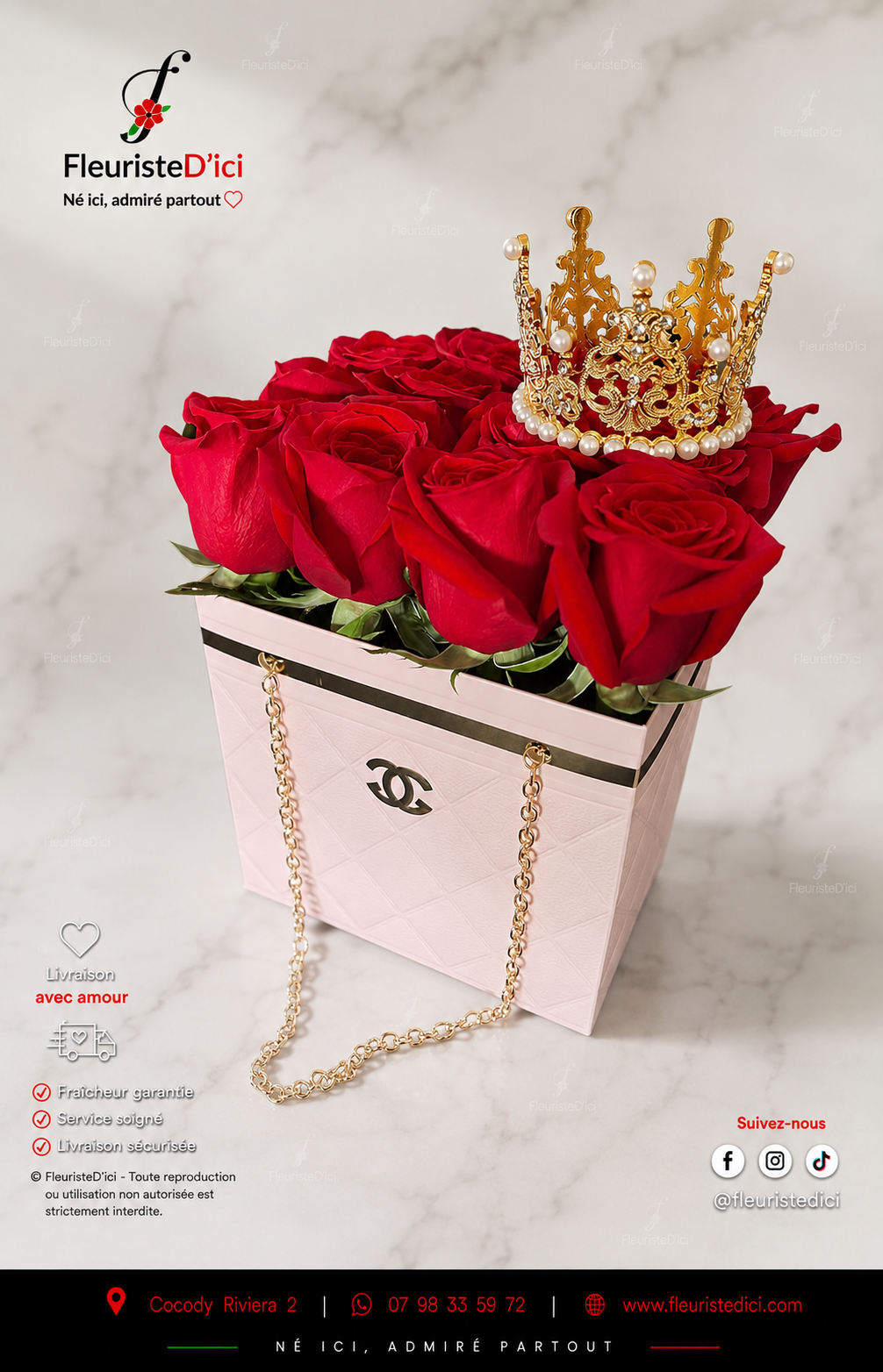 Bouquet Diadème – Couronne de Roses Royales