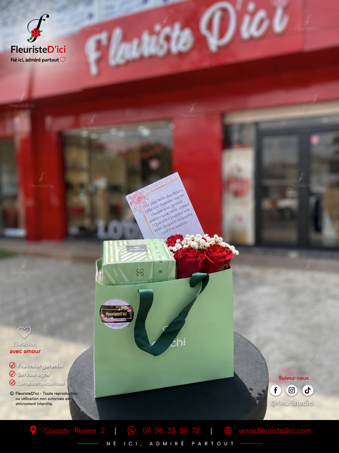 Mini Sac Floral Garni – Roses & Chocolat Patchi