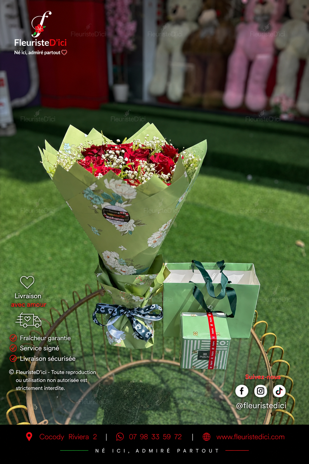 Bouquet Saveur de Luxe – Roses & Chocolaterie